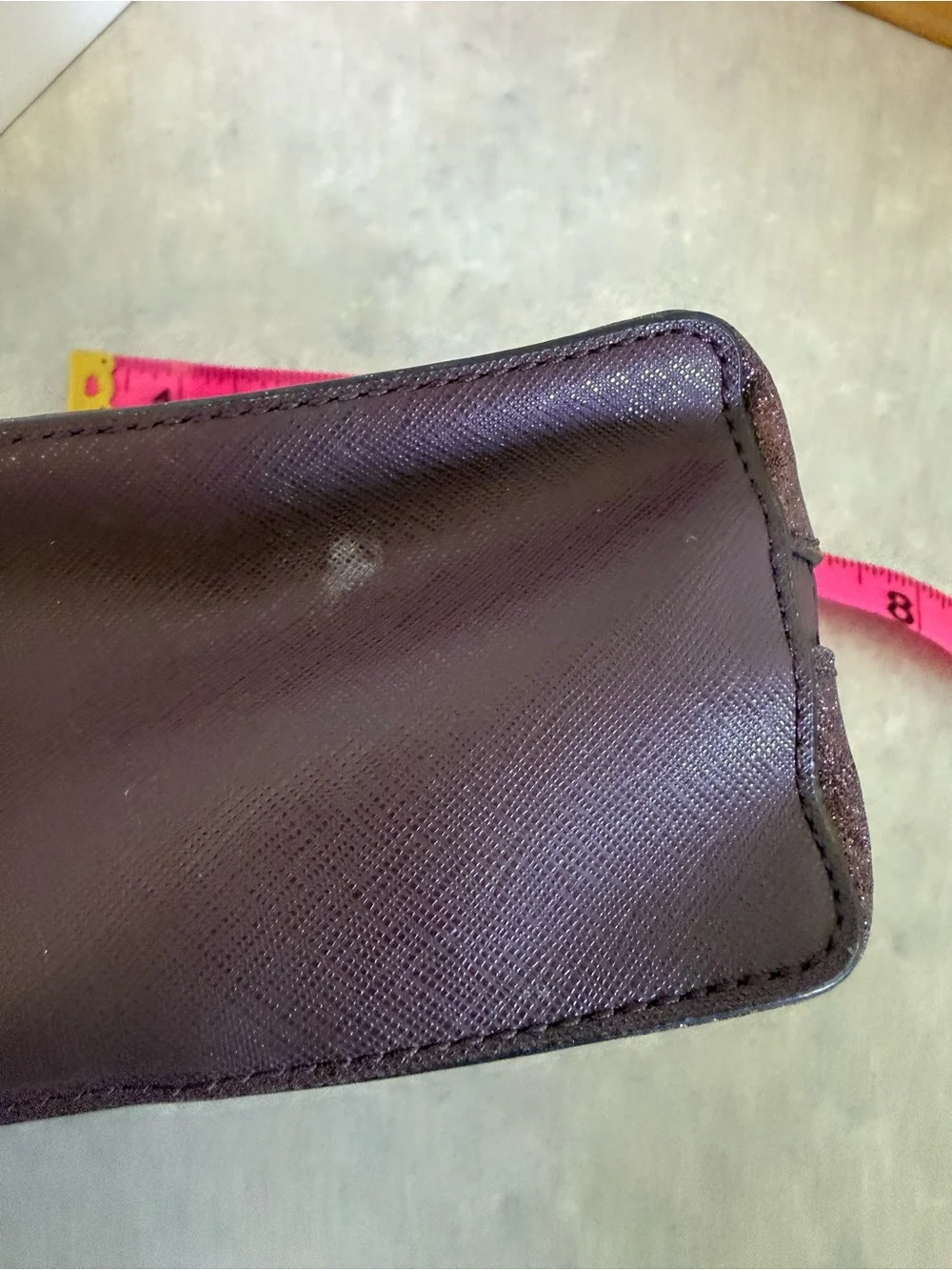 Kate Spade New York Burgundy Glitter Cosmetic Makeup Bag Travel Bag